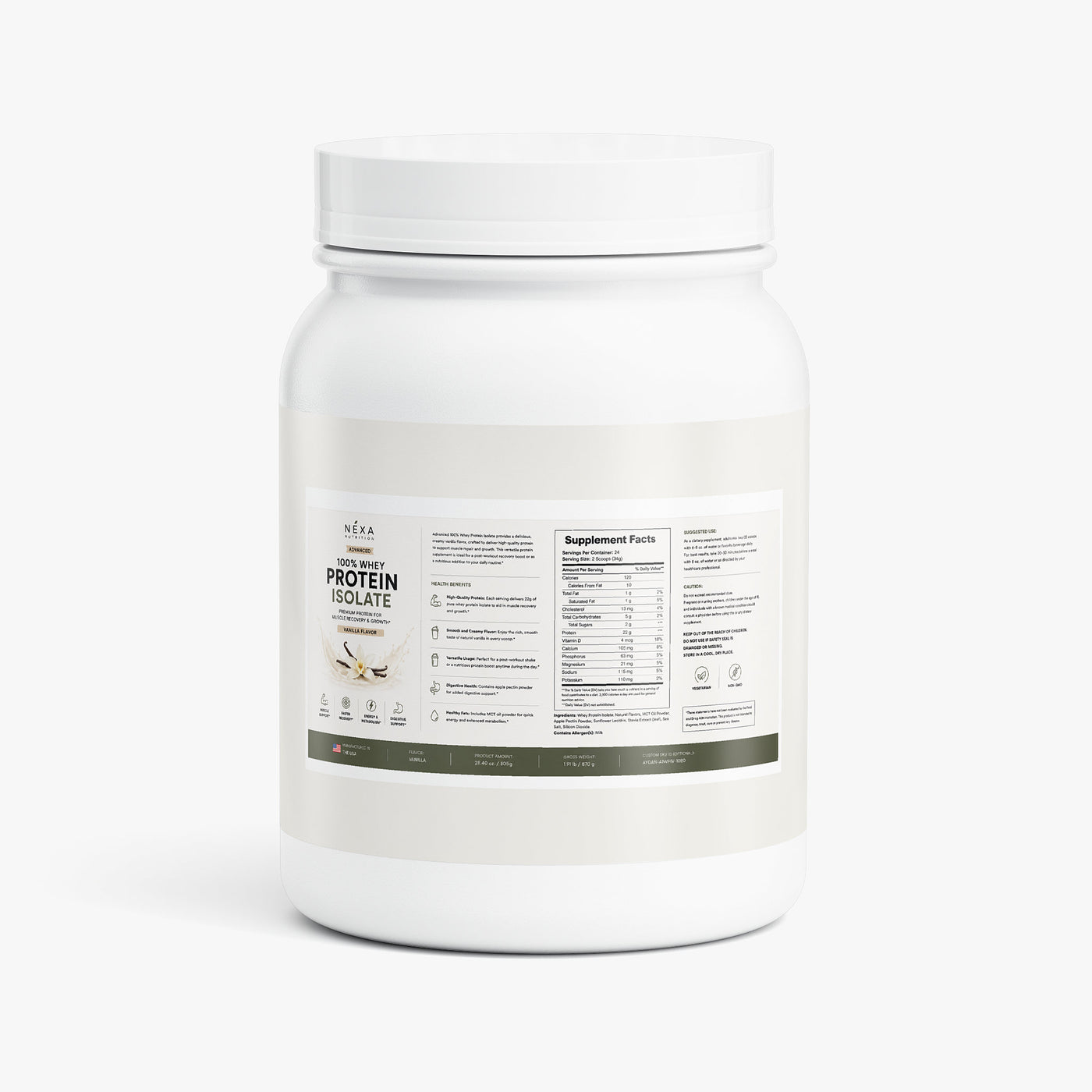 Advanced 100% Whey Protein Isolate (Vanilla)